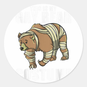Pegatina Redonda Este es mi disfraz de oso gay Gracioso Gay Hallo L