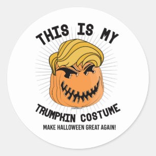 Pegatina Redonda Este es mi disfraz de Trumpkin - Haz que Halloween
