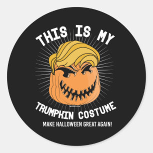 Pegatina Redonda Este es mi disfraz de Trumpkin - Haz que Halloween