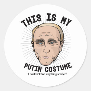 Pegatina Redonda Este es mi disfraz de Vladimir Putin - No pude enc