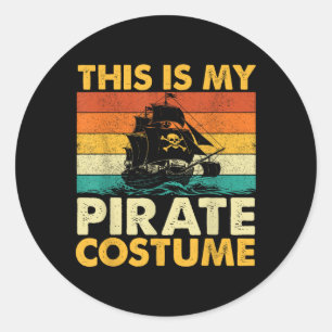 Pegatina Redonda Este Es Mi Disfraz Pirata - Buccaneer Freebooter