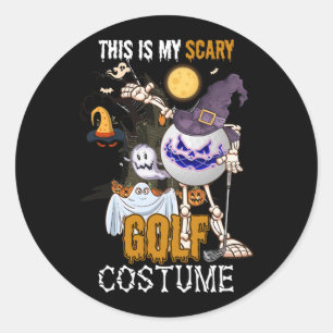 Pegatina Redonda Este Es Mi Espinoso Costume De Golf Halloween Skel
