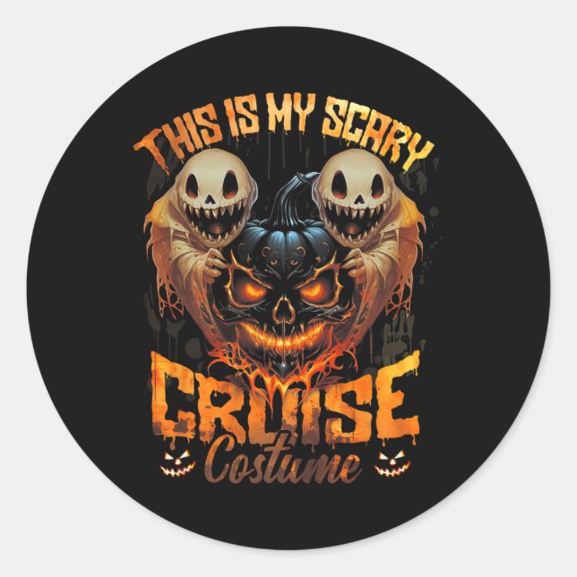 Pegatina Redonda Este Es Mi Espíritu Espantoso De Cruceros Diablo (Anverso)