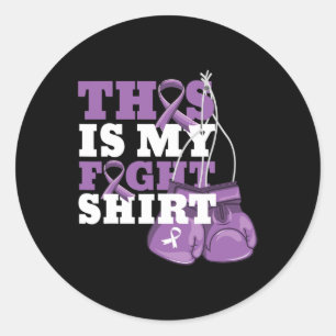 Pegatina Redonda Este Es Mi Fuerte Apoyo A La Lucha Contra El Alzhe