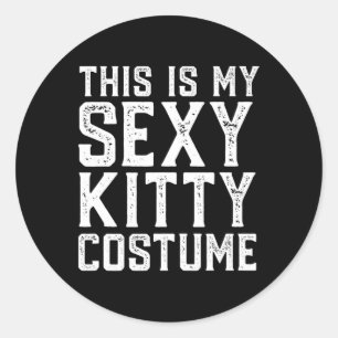 Pegatina Redonda Este Es Mi Gato De Halloween Fácil.