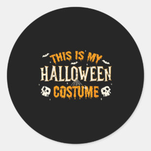Pegatina Redonda Este Es Mi Halloween Costume Hombres Mujeres Funny