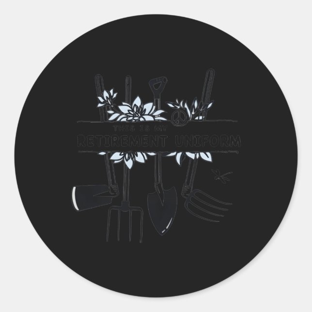 Pegatina Redonda Este Es Mi Jardín Uniforme De Retiret (Anverso)