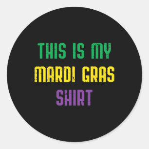 Pegatina Redonda Este Es Mi Mardi Gras Shirny Outny Men