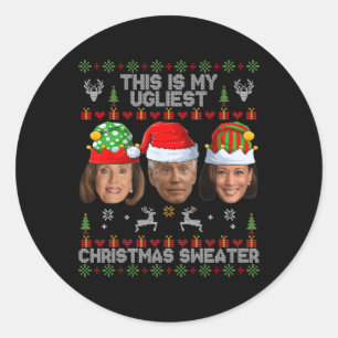 Pegatina Redonda Este Es Mi Navidad Más Brillante.