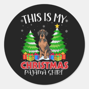 Pegatina Redonda Este Es Mi Navidad Pajama Great Dane Dog Xmas Pj
