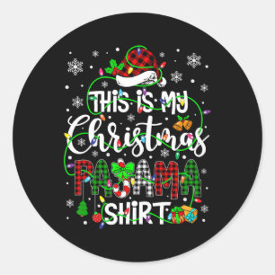 Pegatina Redonda Este Es Mi Navidad Pajama Que Coincide Con La Fami