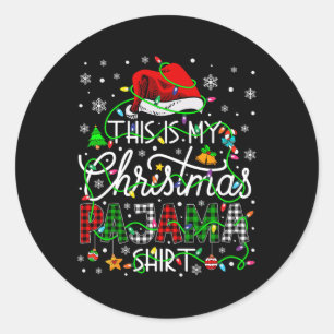 Pegatina Redonda Este Es Mi Navidad Pajama Que Coincide Con La Fami