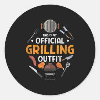 Pegatina Redonda Este Es Mi Parrillada Oficial De Parrilladas Barba