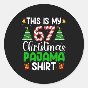 Pegatina Redonda Este es mi pijama de Navidad 67 divertido meme sei
