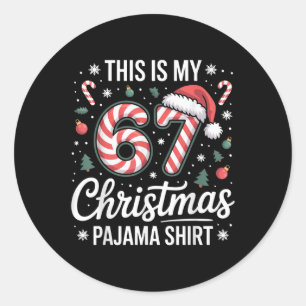 Pegatina Redonda Este es mi pijama de Navidad 67 meme Gen Alpha chi