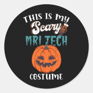 Pegatina Redonda Este Es Mi Temeroso Costume Tecnológico Mri Gracio