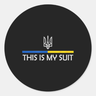 Pegatina Redonda Este Es Mi Traje Apoyo Zelensky Ucraniano Apoyo