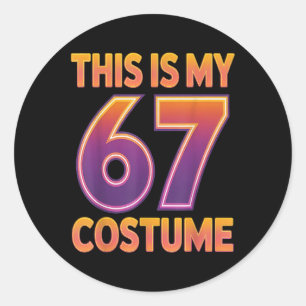Pegatina Redonda Este Es Mi Traje De Halloween 67 Número De Disfraz