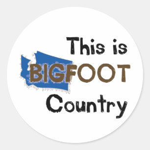 Pegatina Redonda Éste es país de Bigfoot
