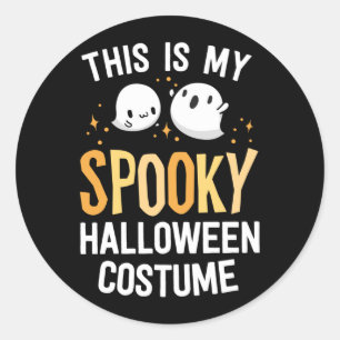 Pegatina Redonda Este es un disfraz espeluznante de Halloween Kawai