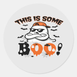 Pegatina Redonda Este Es Un Fantasma Gracioso De Boo Halloween
