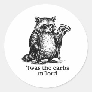 Pegatina Redonda Este fue el regalo de Carbs Mlord Meme Hombres Muj