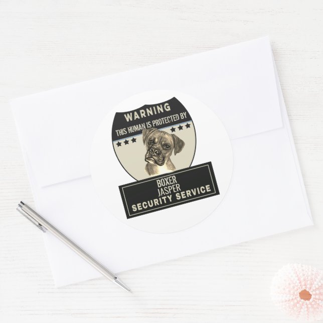 Pegatina Redonda Este humano está protegido por el disparo a la Gla (Sobre)