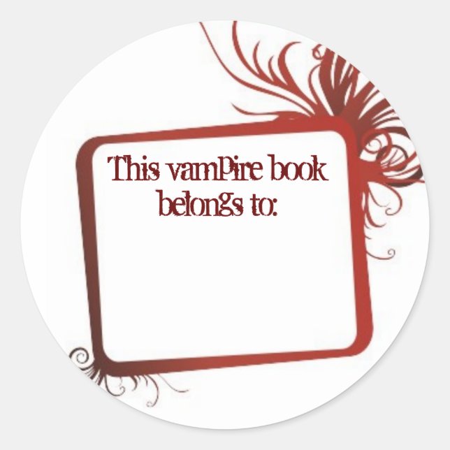 Pegatina Redonda Este libro de vampiros pertenece a (Anverso)