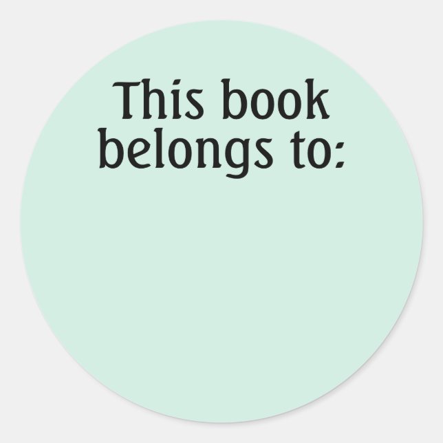 Pegatina Redonda Este libro pertenece a: (Anverso)