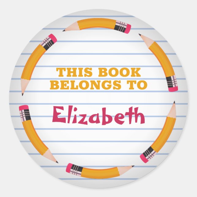 Pegatina Redonda Este libro pertenece a (Anverso)