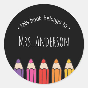 Pegatina Redonda Este Libro Pertenece A