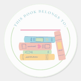 Pegatina Redonda Este Libro Pertenece A
