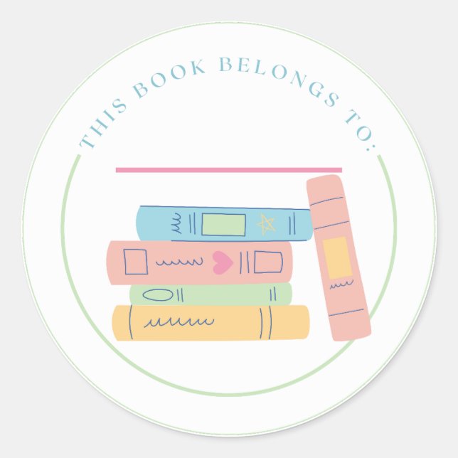 Pegatina Redonda Este Libro Pertenece A (Anverso)