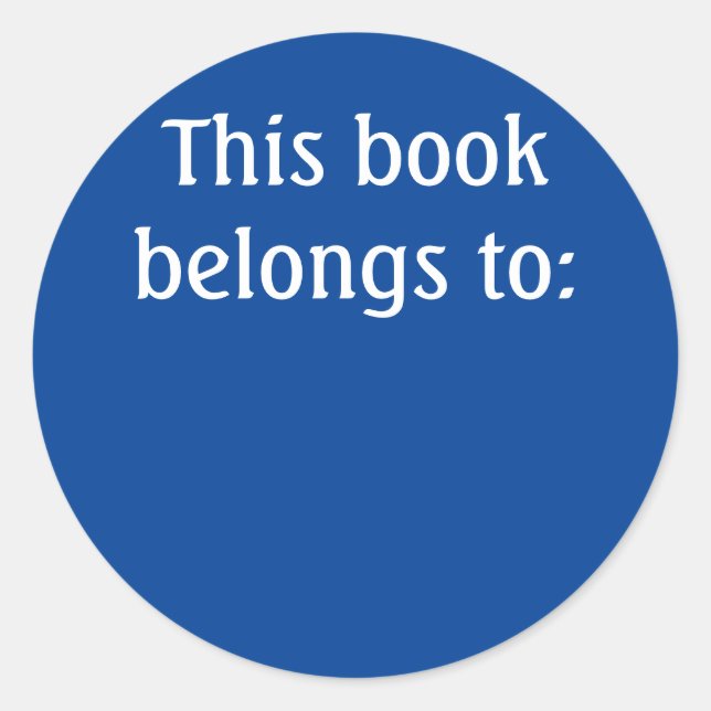 Pegatina Redonda Este libro pertenece a: (Anverso)