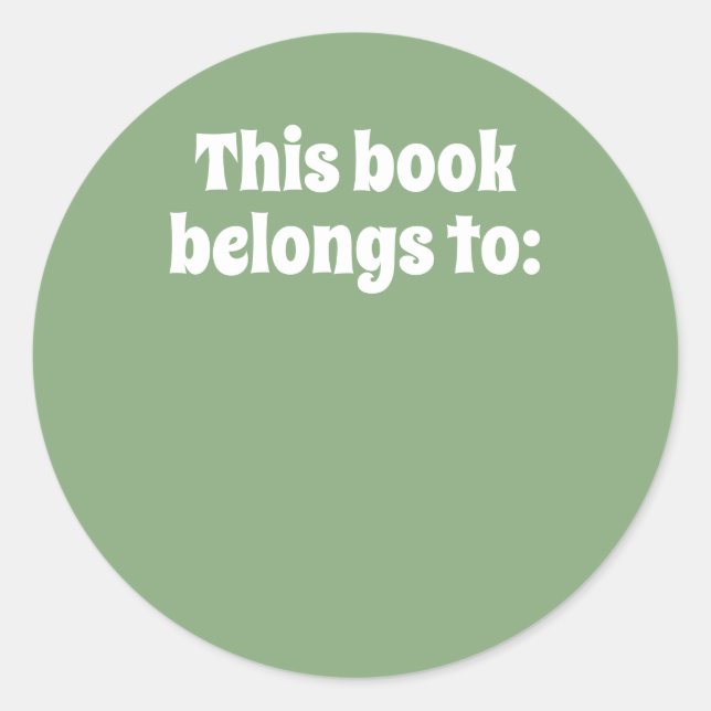 Pegatina Redonda Este libro pertenece a: (Anverso)