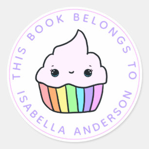 Pegatina Redonda Este Libro Pertenece A La Librería De Pasteles