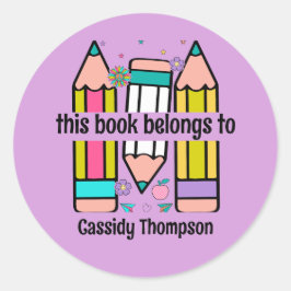 Pegatina Redonda Este libro pertenece a la placa de libros de los n