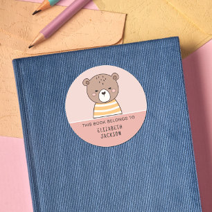 Pegatina Redonda Este libro pertenece a los niños de los animales d