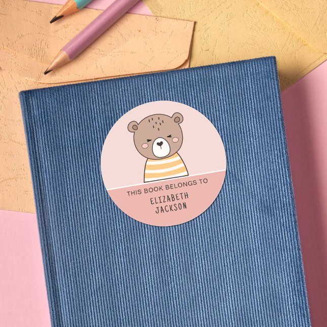 Pegatina Redonda Este libro pertenece a los niños de los animales d (Subido por el creador)