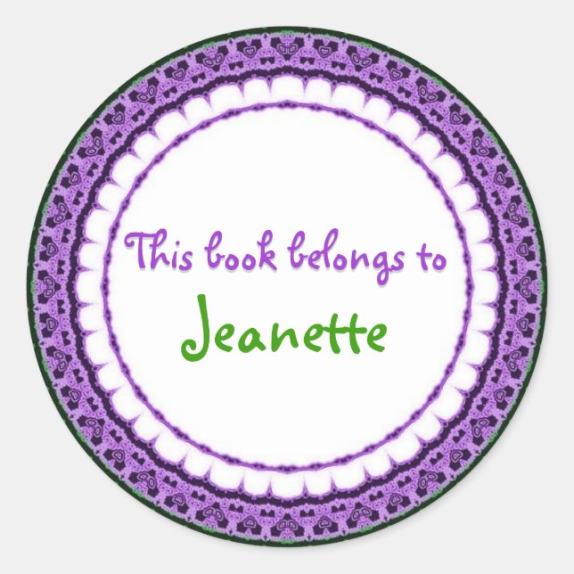 Pegatina Redonda ESTE LIBRO PERTENECE A... pegatinas (Anverso)