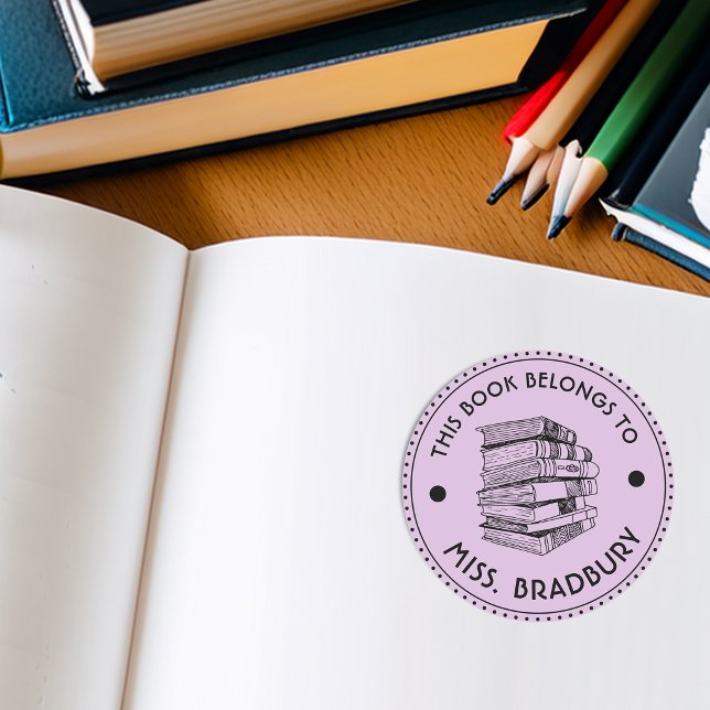 Pegatina Redonda Este Libro Pertenece A Personalizado (This Book Belongs To Personalized Classic Round Classic Round Sticker)