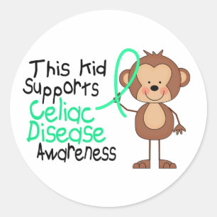 Pegatina Redonda Este niño apoya conciencia de la enfermedad