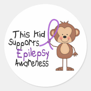 Pegatina Redonda Este niño apoya conciencia de la epilepsia