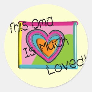 Pegatina Redonda Este OMA AMADO mucho