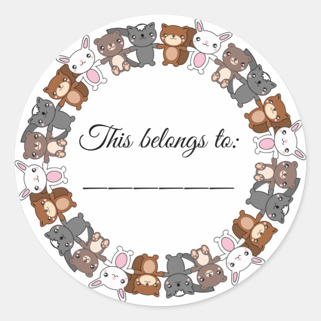 Pegatina Redonda Este pertenece a (Anverso)