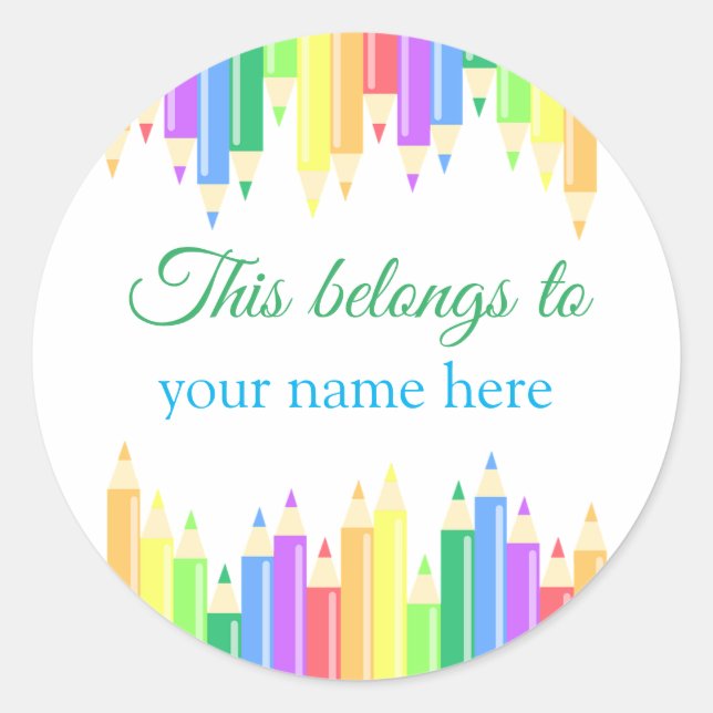 Pegatina Redonda Este pertenece a (Anverso)