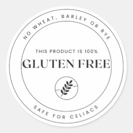 Pegatina Redonda Este producto es 100% libre de gluten - enfermedad