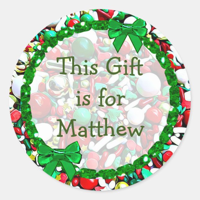 Pegatina Redonda Este regalo es para los Navidades de Holiday Sprin (Anverso)