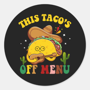 Pegatina Redonda Este Tacos Del Menú Taco Bachelorette Bachelet Par