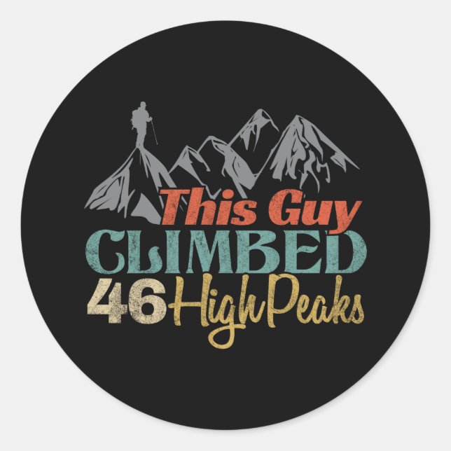 Pegatina Redonda Este tipo subió 46 picos altos (Anverso)